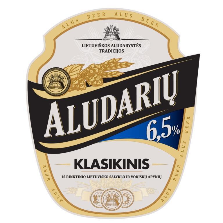 Prekės ženklas: LIETUVIŠKOS ALUDARYSTĖS TRADICIJOS ALUDARIŲ KLASIKINIS 6,5%
